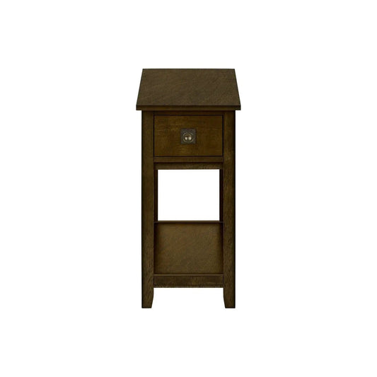 2-Tier Narrow End Table | Storage Drawer | Lamp Table | Charming Transitional Design