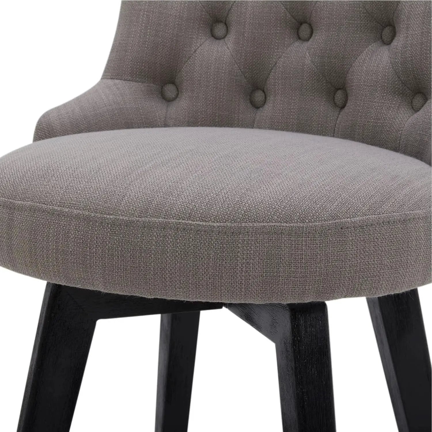 Flint Grey Upholstered Swivel Bar Stool 26 Inch Set Of 2 from PriceLows™