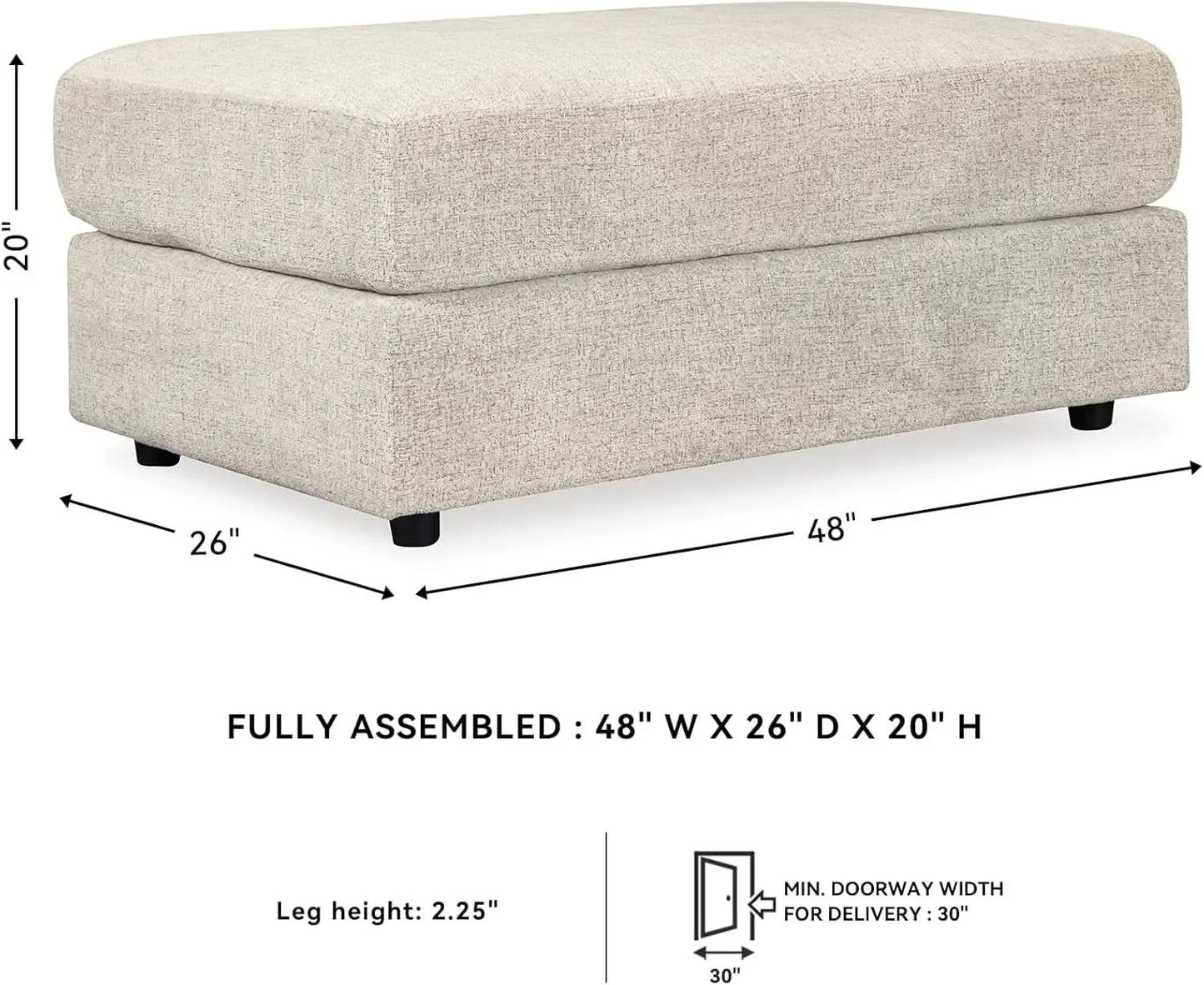 Soletren Oversized Ottoman Off White Modern Furniture from PriceLows™