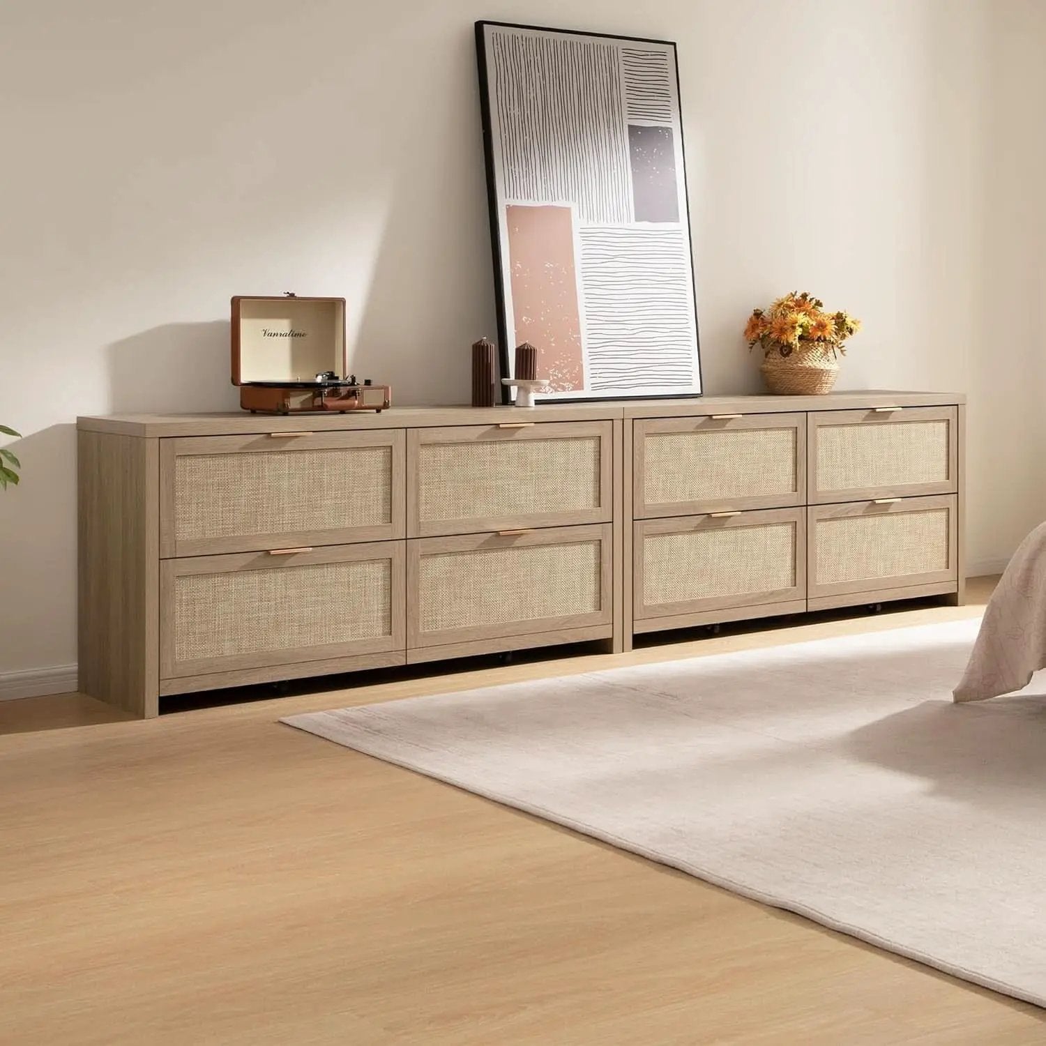 60.8 Inch Dresser Caramel Oak Finish With 7 Drawers from PriceLows™