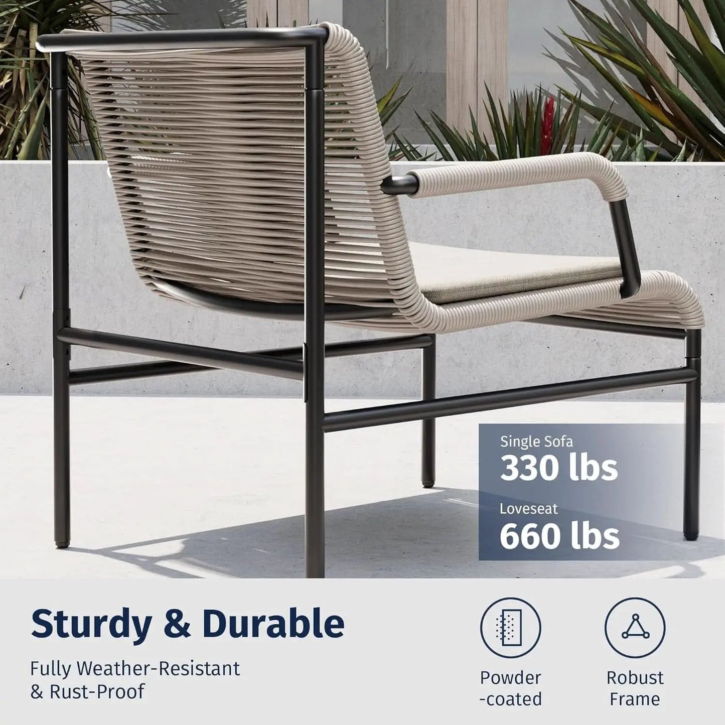 Modern Four Piece Patio Furniture Set for Outdoor Spaces from PriceLows™