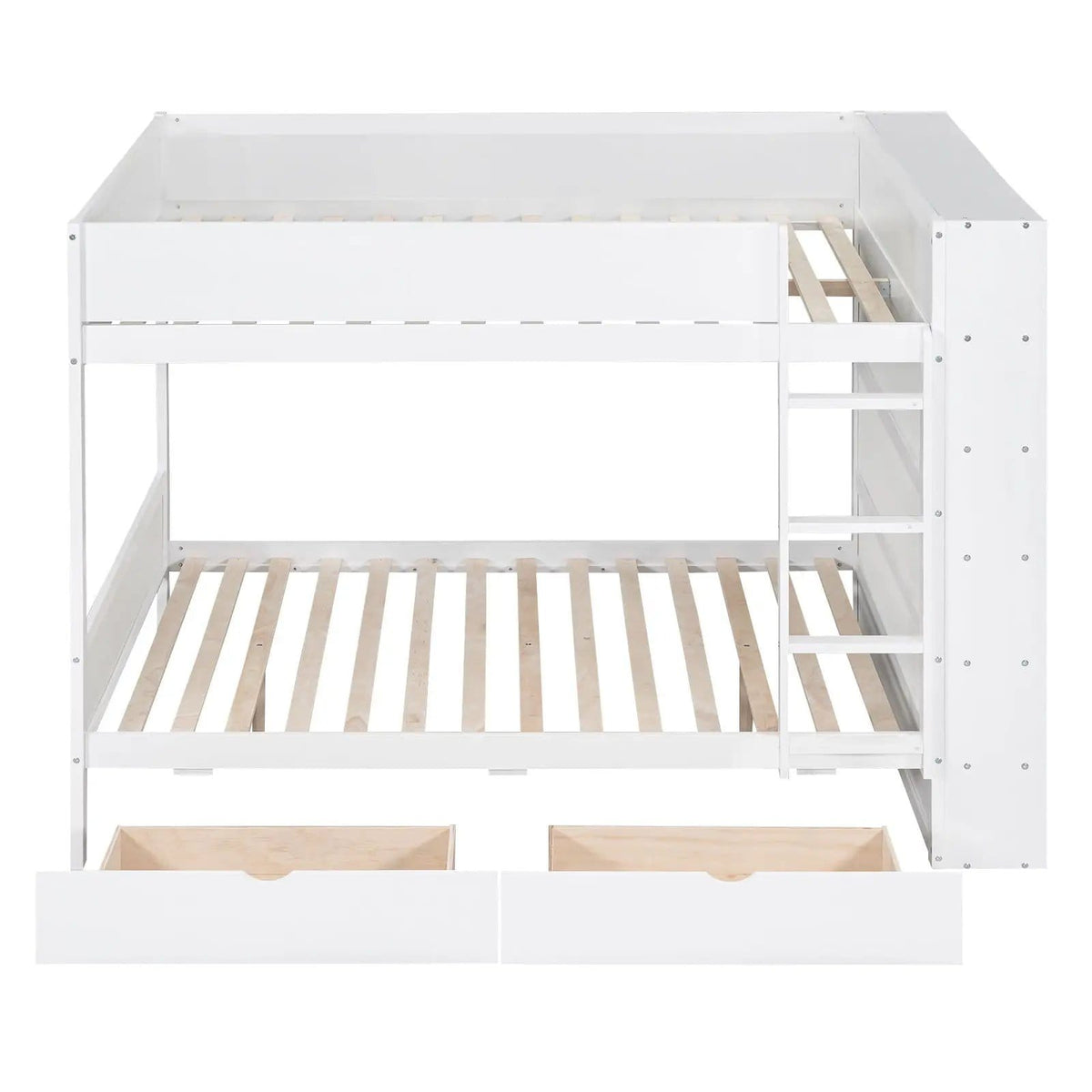 Bunk Bed With 2 Drawers And Multi Layer Cabinet | 2 Pieces | Pine Wood | Bedroom