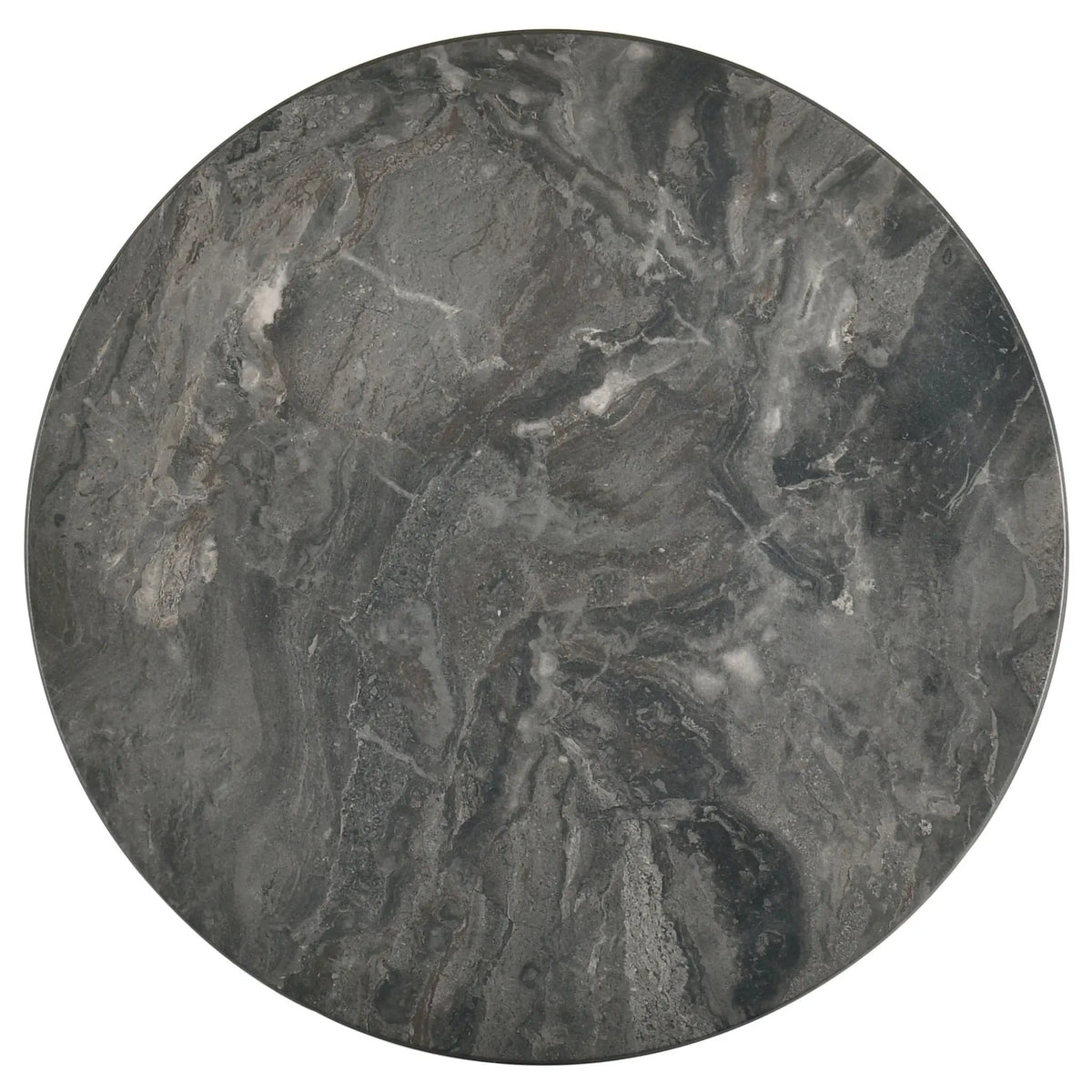 Bradley Round SmartTop End Side Table Smokey Grey and | 23.5 x 23.5 x 21.75 in | Rubberwood & Engineered Wood | Dark Brown