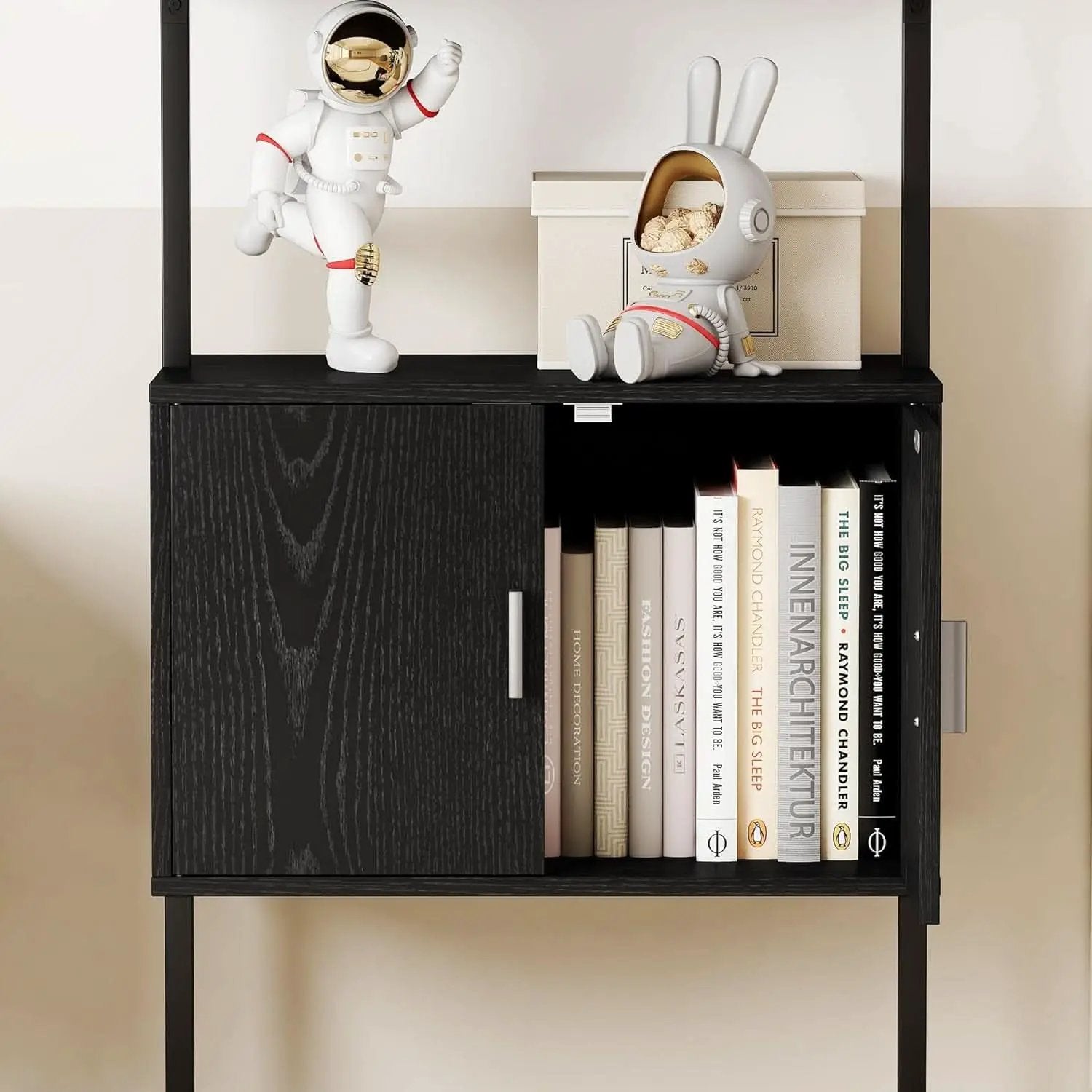 73 Inch Tall Bookshelf Black Wood Grain Living Room from PriceLows™