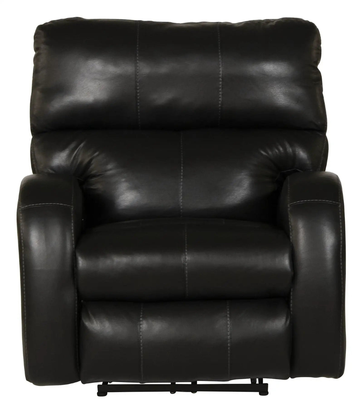 Leather Power Recliner | Lay Flat | Power Headrest | Gunmetal Black