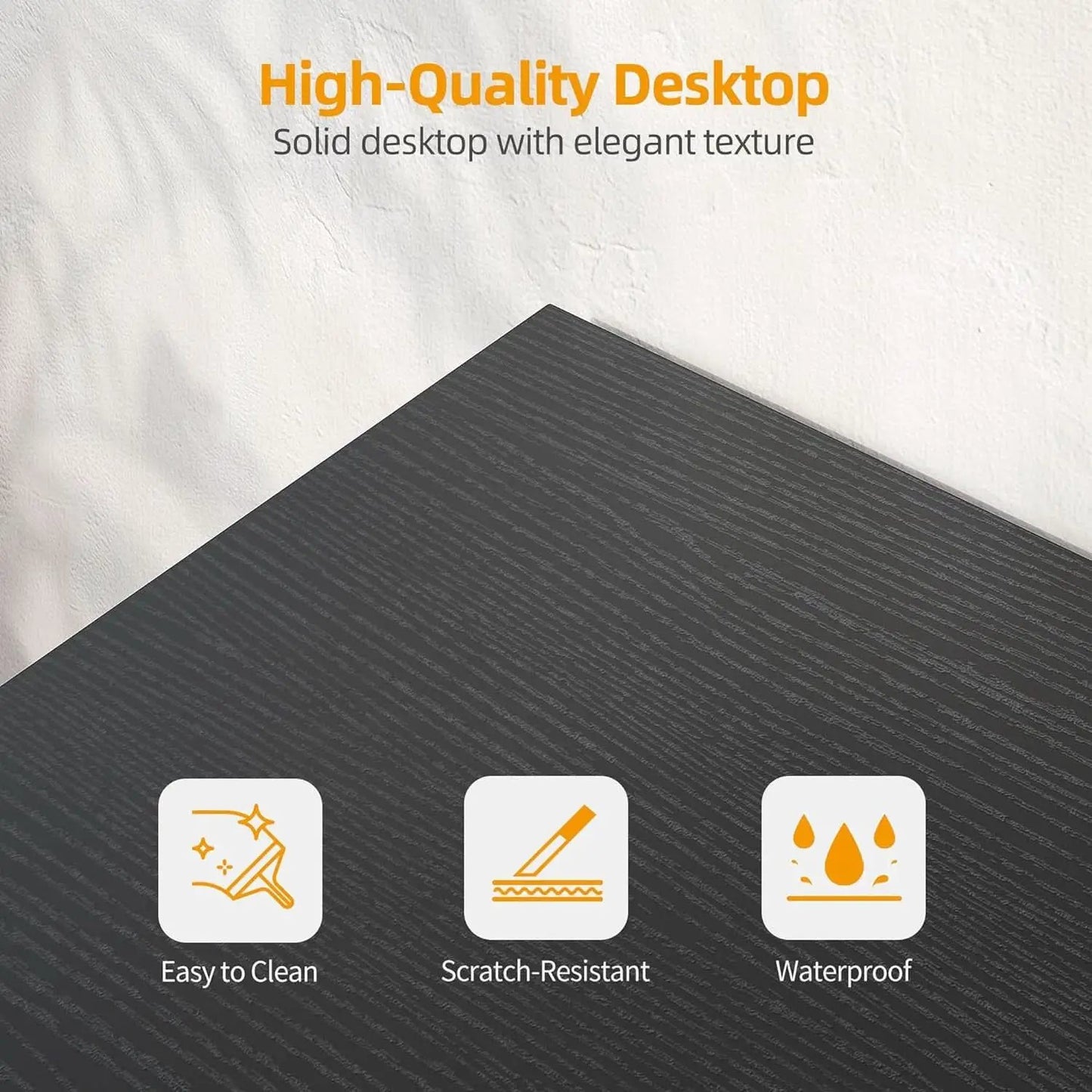 40 Inch L Shaped Computer Desk With Power Outlets Black from PriceLows™