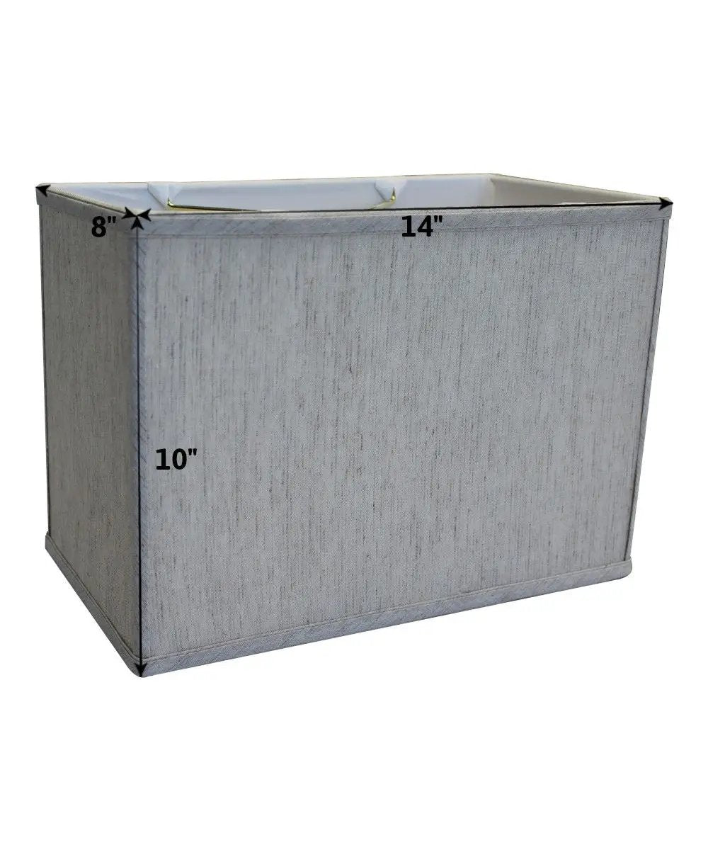 Rectangular Drum Lampshade | Clip On Fitter | Textured Oatmeal | 8X14 Size