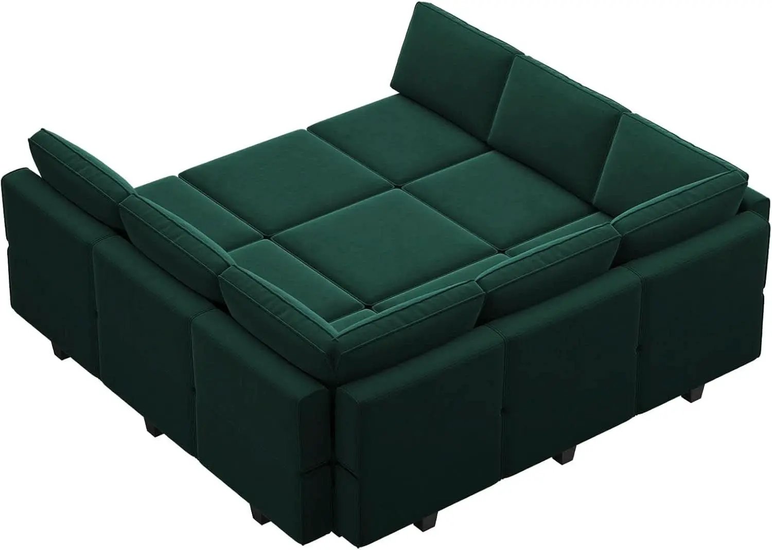 Luxurious Emerald Green Velvet Modular Sleeper Sofa from PriceLows™