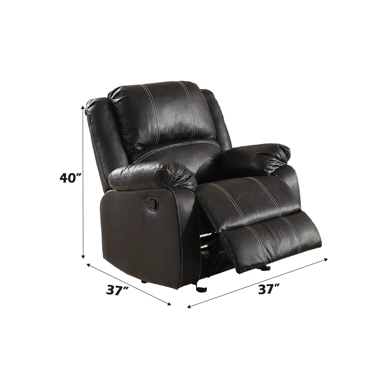 Zuriel Recliner Chair | Synthetic Wrapped Design | Smooth Reclining Mechanism | External Latch