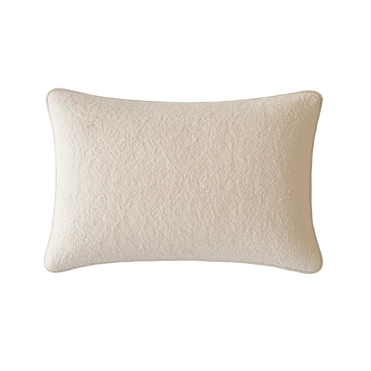 Homey Cozy Textured Throw Pillow | Ivory Neutral | 24 x 16 Inch | Full And Supportive