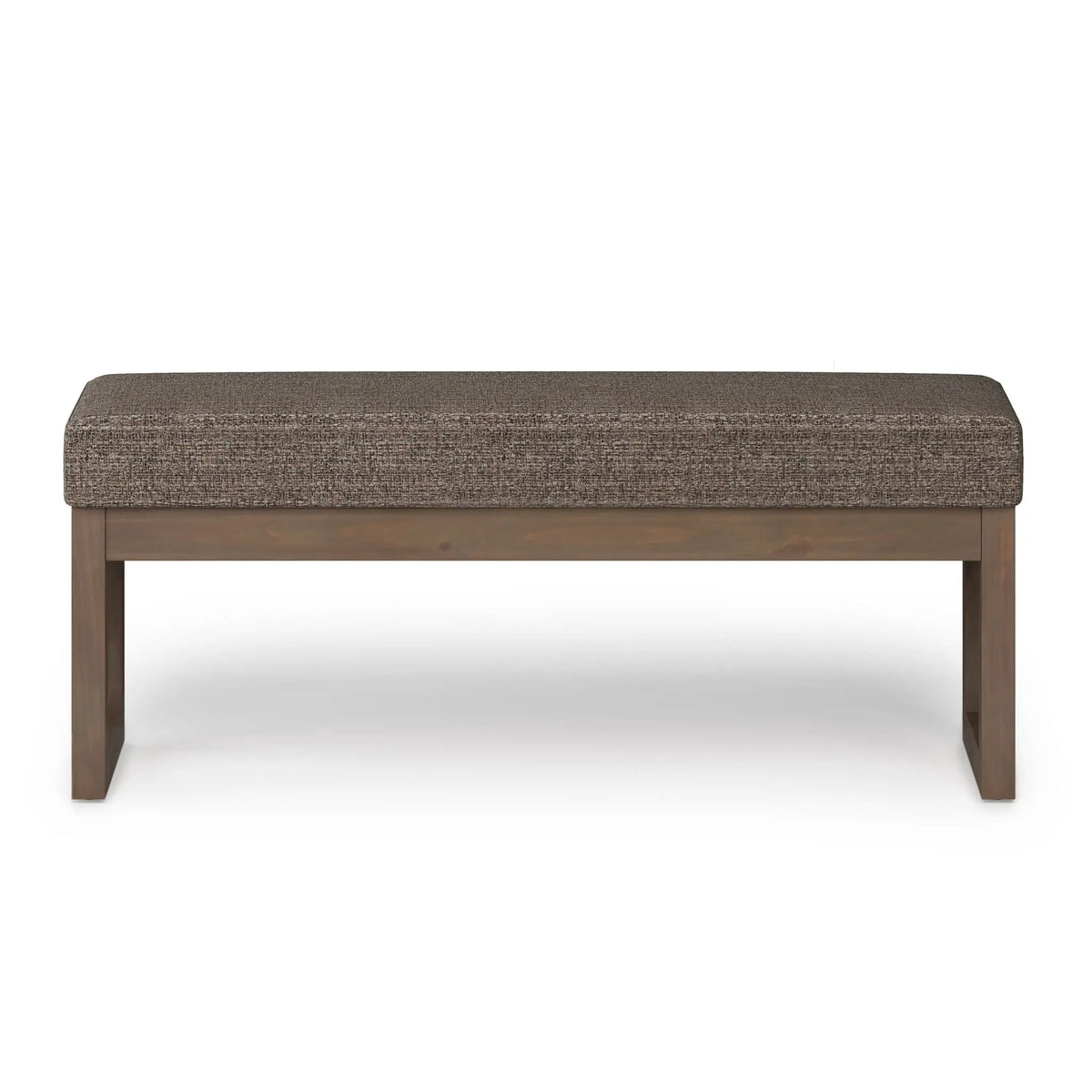 Milltown Upholstered Ottoman Bench | Driftwood Solid Wood Base | Versatile Design | 44.5 Inch Width