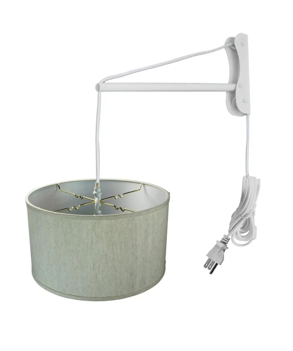 Wall Pendant Light | Plug In Cantilever | 1 Light | 18 Inch Oatmeal Shade