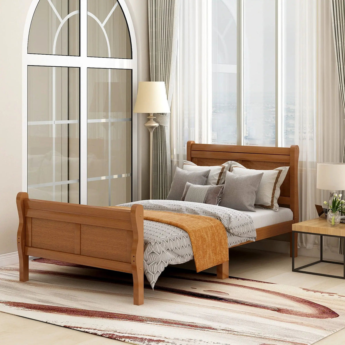 Wood Platform Bed Frame | Headboard Footboard | Wood Slat Support
