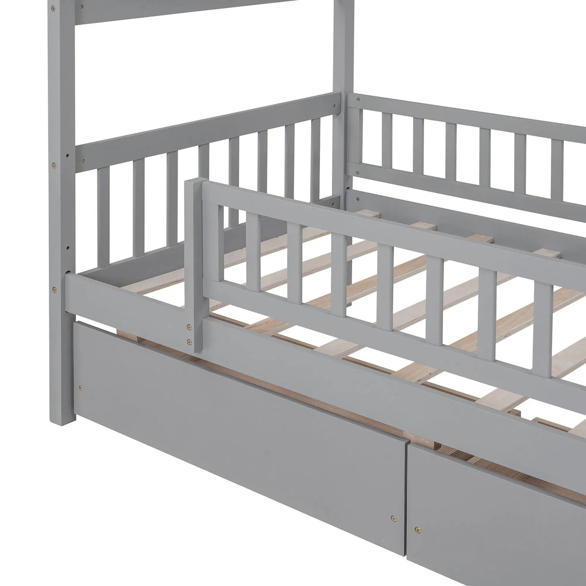 Kids House Bed With 2 Drawers | Sky Roof Design | Classic House Shape | 62.9 Inch Height