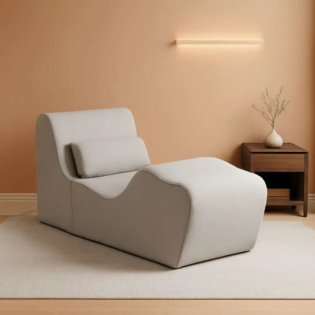 Lotus Zero Gravity Chaise Lounger Foam Recliner Light Grey from PriceLows™