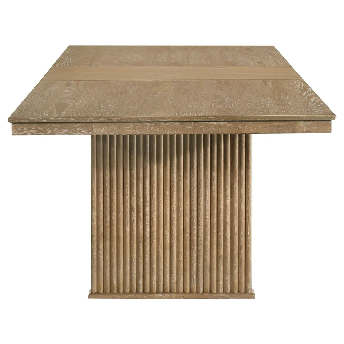 Adina 89-inch Extension Dining Table Distressed Light | 71.75 x 41.75 x 30 in | Rubberwood & Engineered Wood | Brown