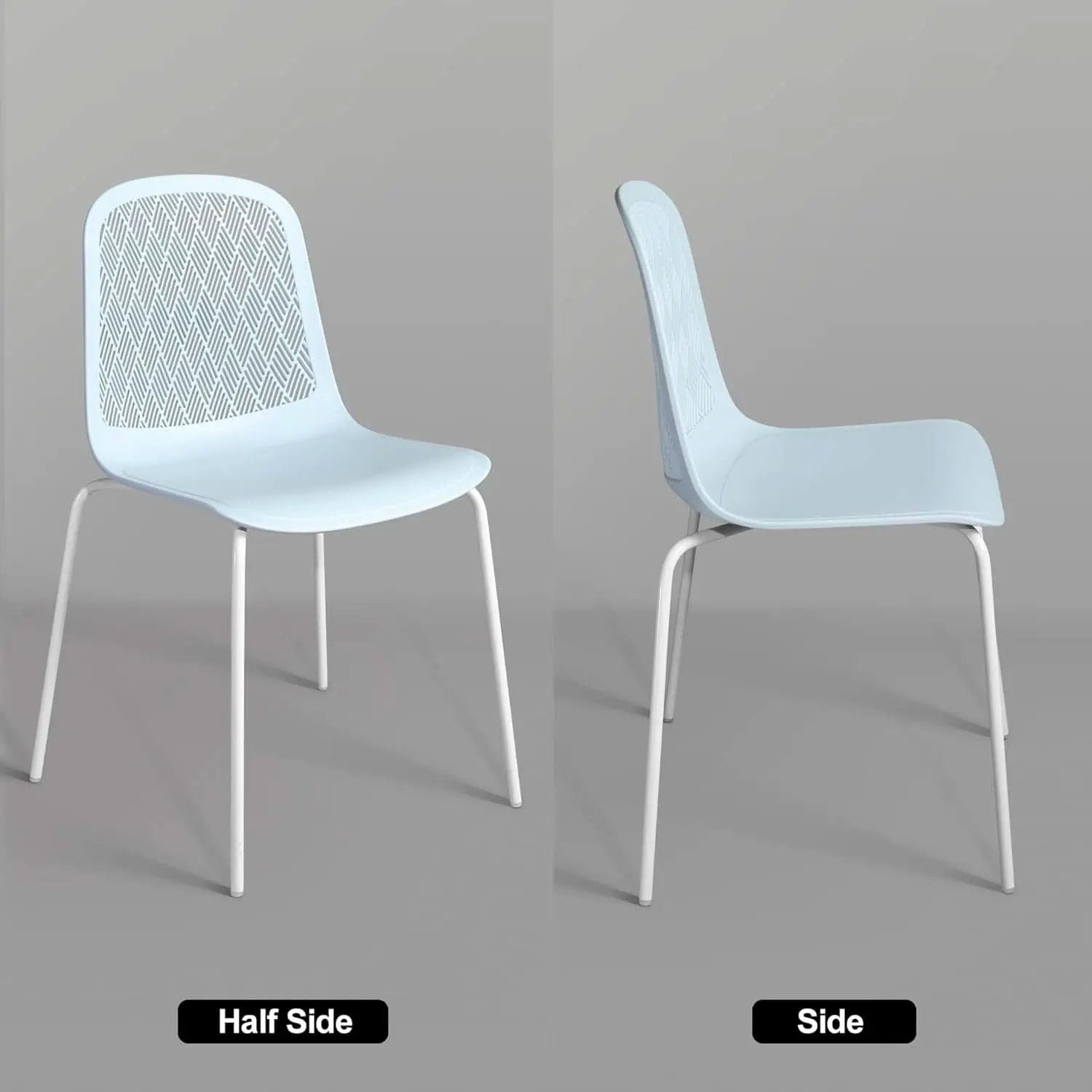 Armless Modern Chairs With Metal Legs Set Of 4 For Dining from PriceLows™