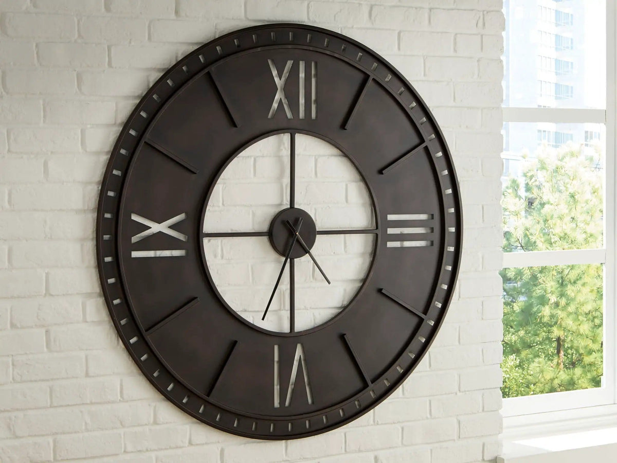 Lytle Wall Clock | 49.63 x 1.38 x 49.63 in | Metal | Antique Brown