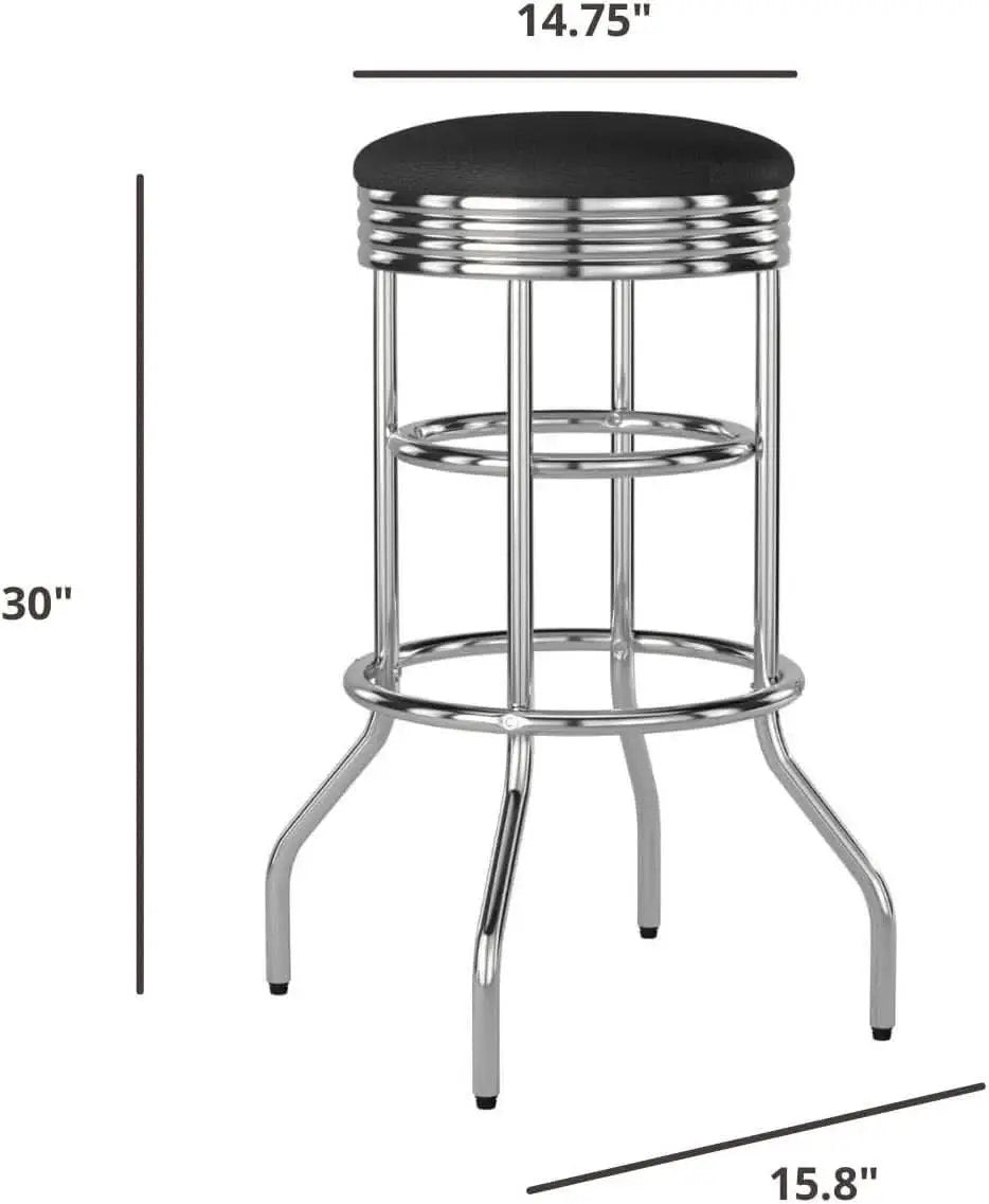 Heavy Duty Backless Swivel Bar Stools with Faux Leather from PriceLows™