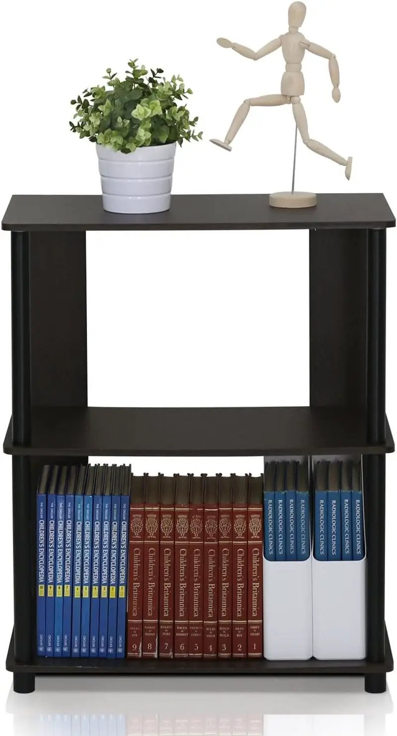 Jaya 3 Tier Walnut Bookcase Display Rack for Living Room from PriceLows™