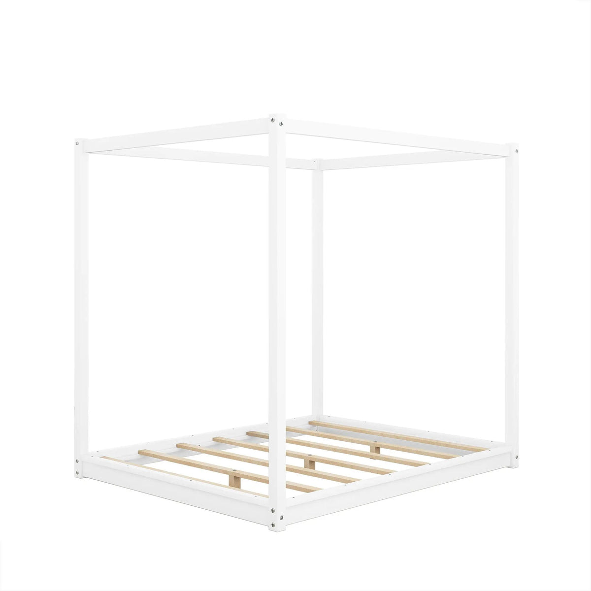 Canopy Platform Bed | Solid Pine Wood | Airflow Slats