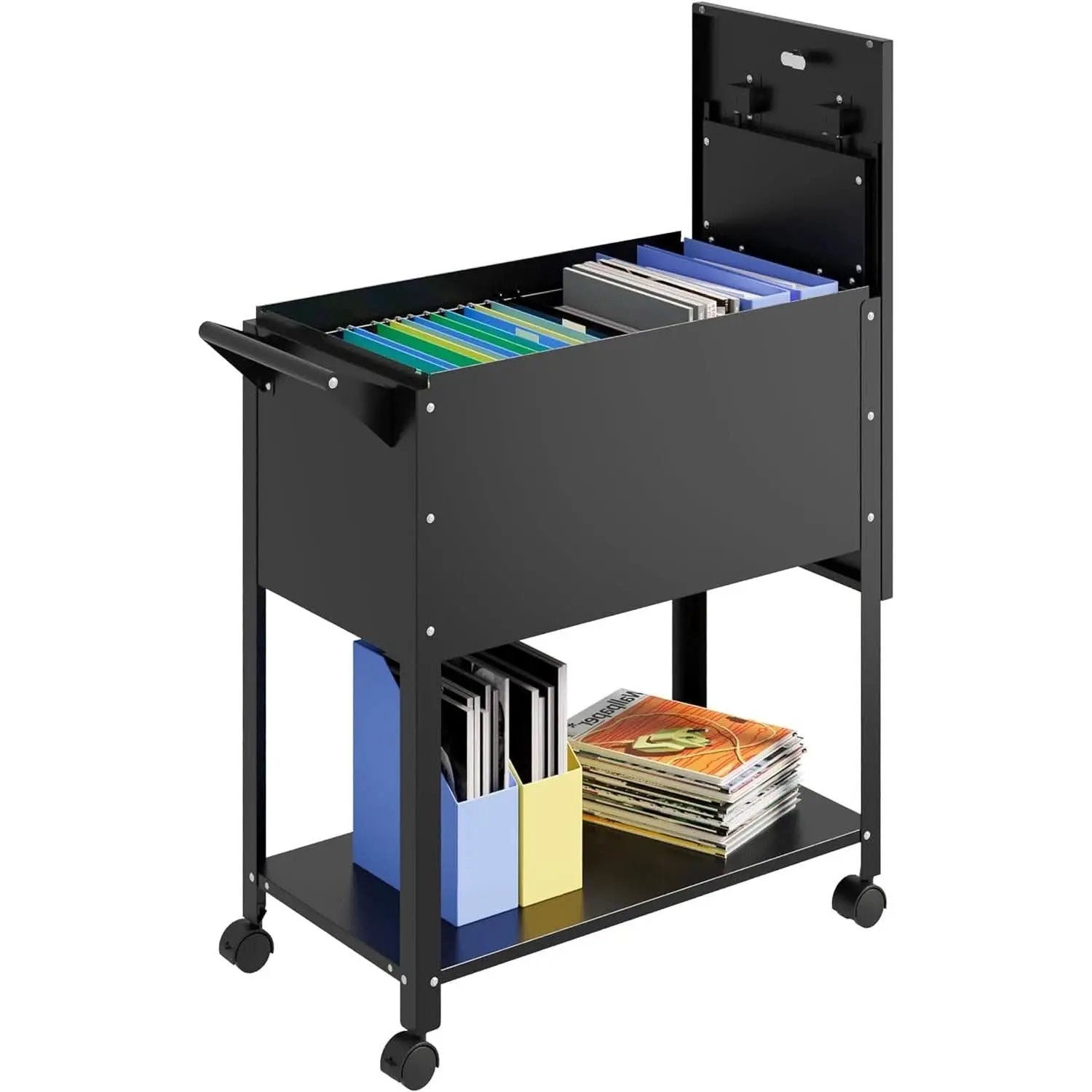 Locking Rolling File Cabinet With Hanging Folders On Wheels from PriceLows™