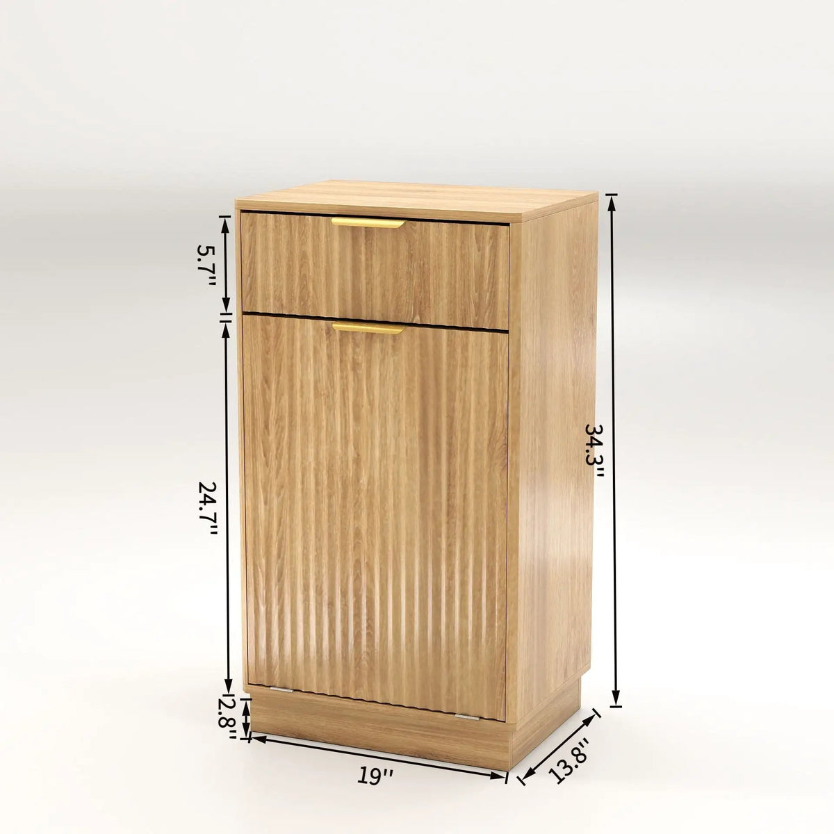 Tilt Out Trash Can Cabinet | Wave Textured Drawer | Pull Out Bin | Dual-Zone Waste Control