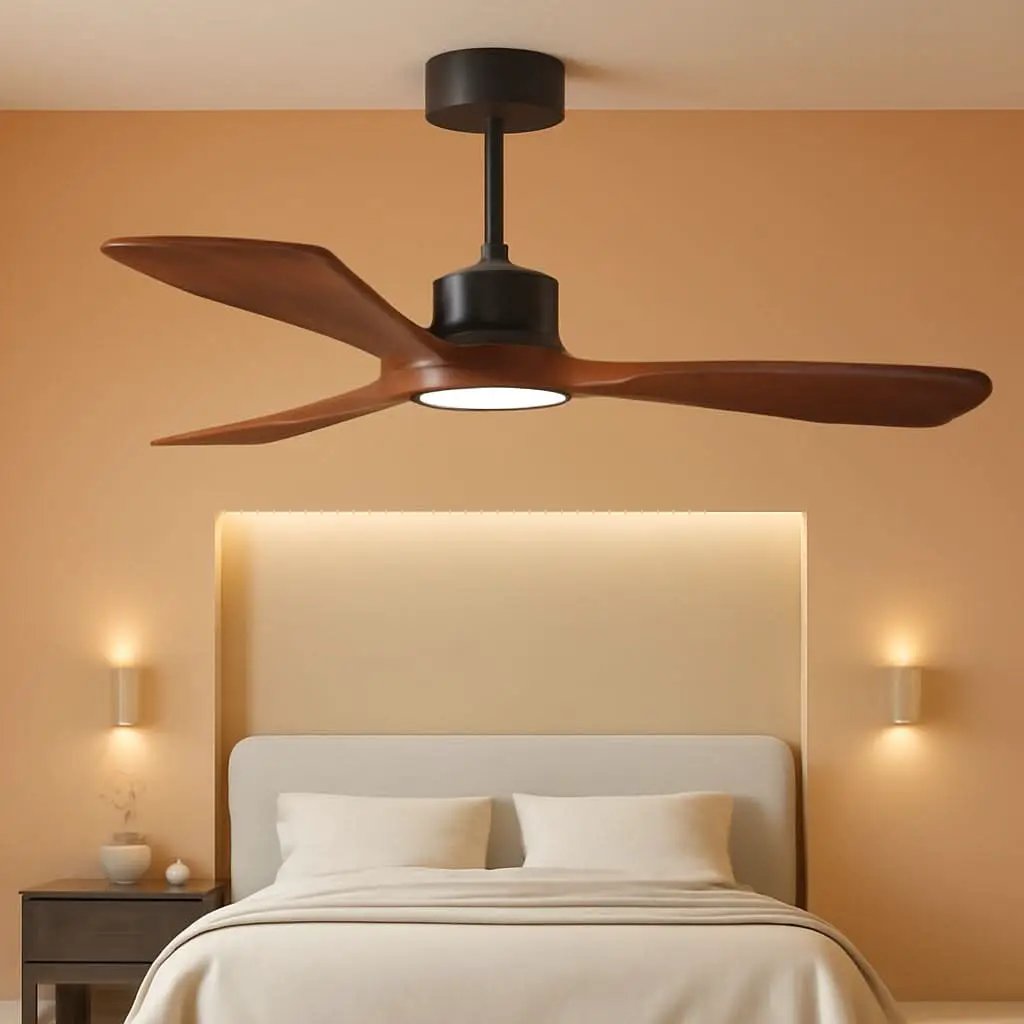 52 Inch Solid Wood Ceiling Fan With Light And Remote from PriceLows™