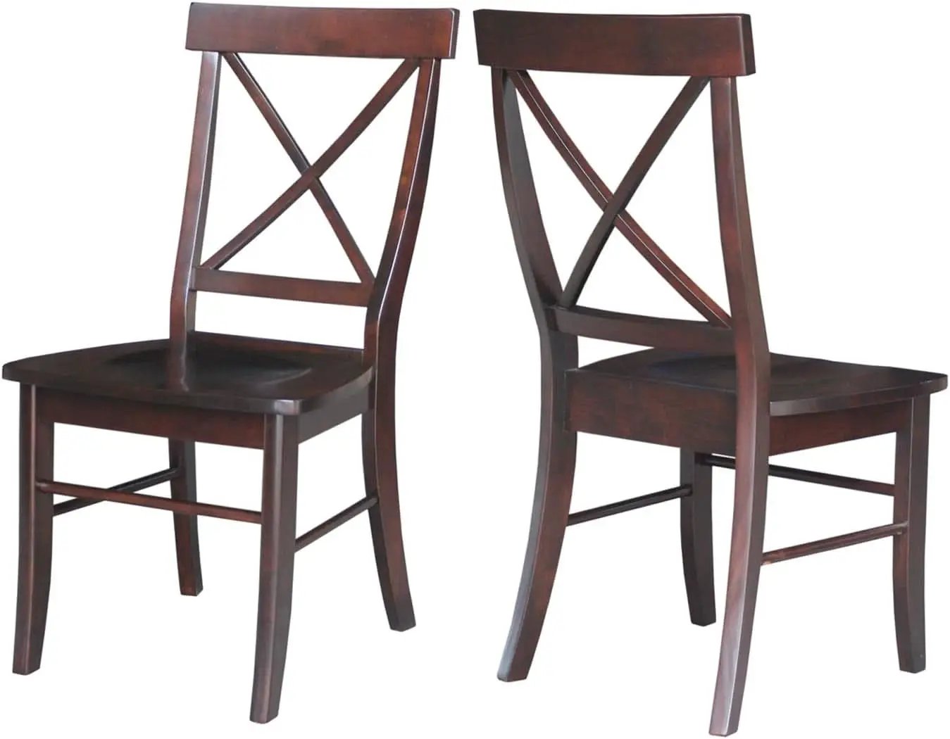 X Back Dining Chair In Java Finish With Solid Wood Seat from PriceLows™