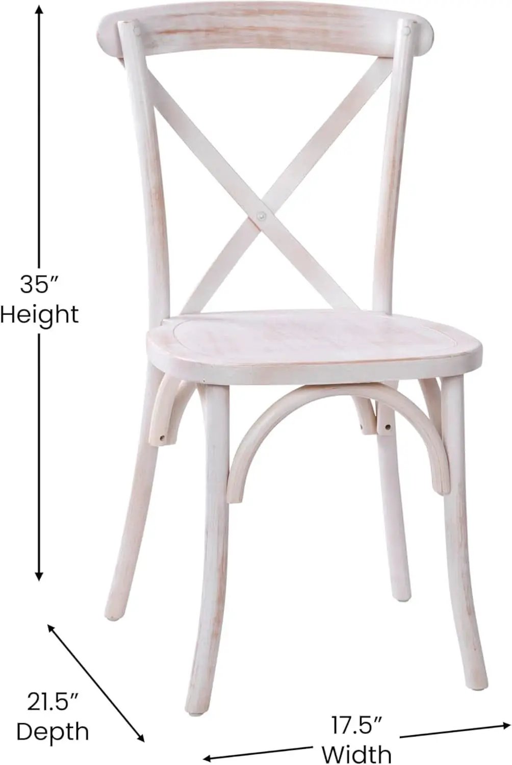 2 Pack Lime Wash X Back Dining Chairs Stackable For Banquet Hall And Dining Room Areas from PriceLows™