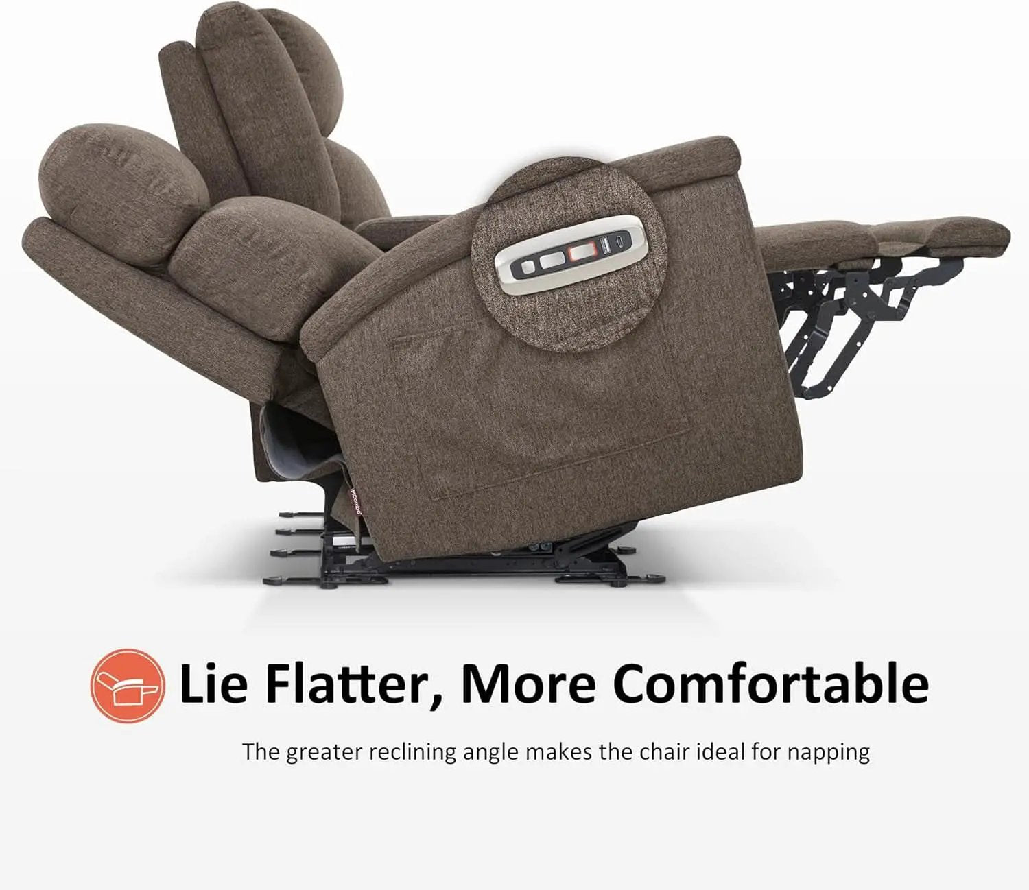 Mocha Power Recliner Loveseat With Massaging For Living Room Comfort from PriceLows™