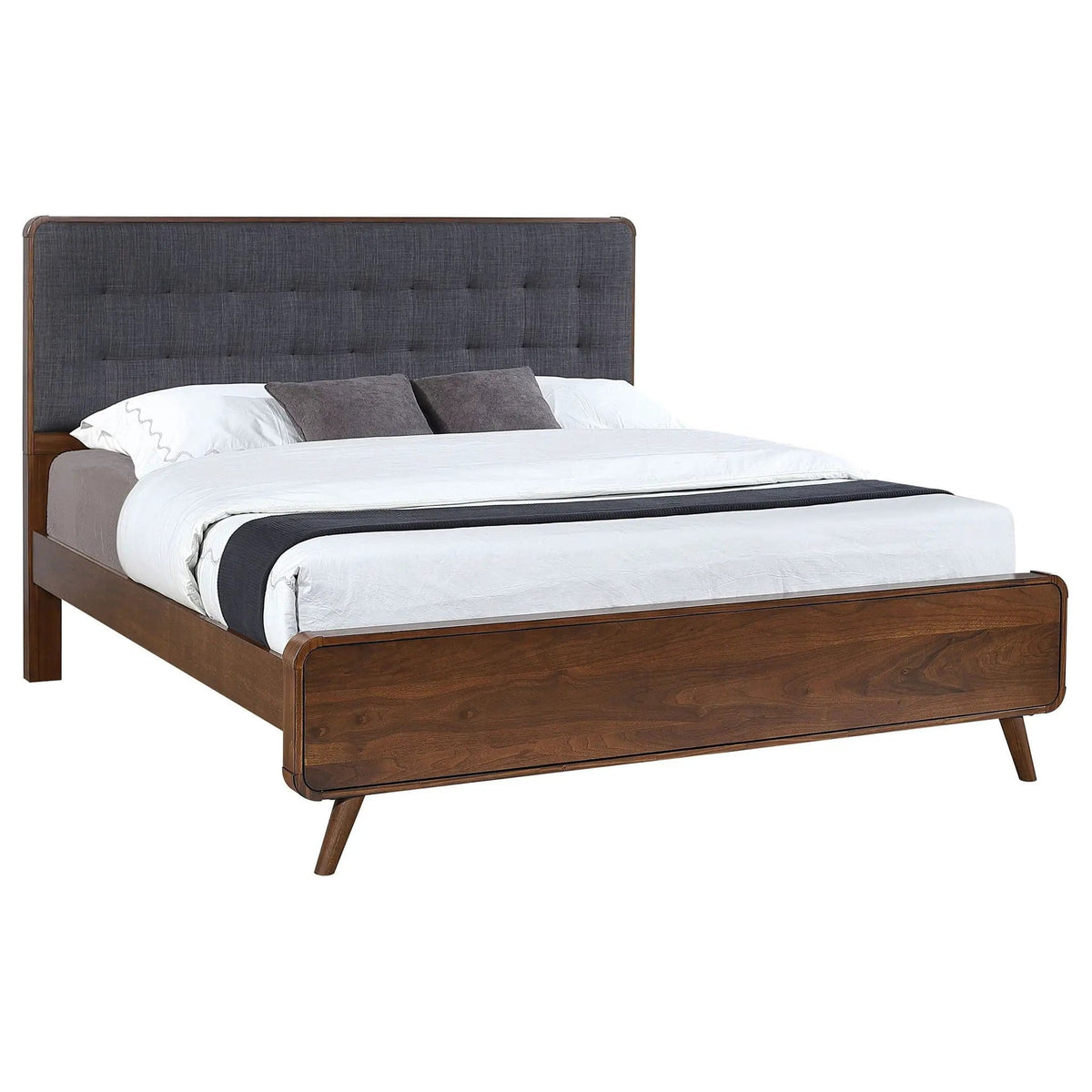 Robyn Wood Eastern King Platform Bed Dark | 78.25 x 86.5 x 53.25 in | Engineered Wood & Walnut | Walnut