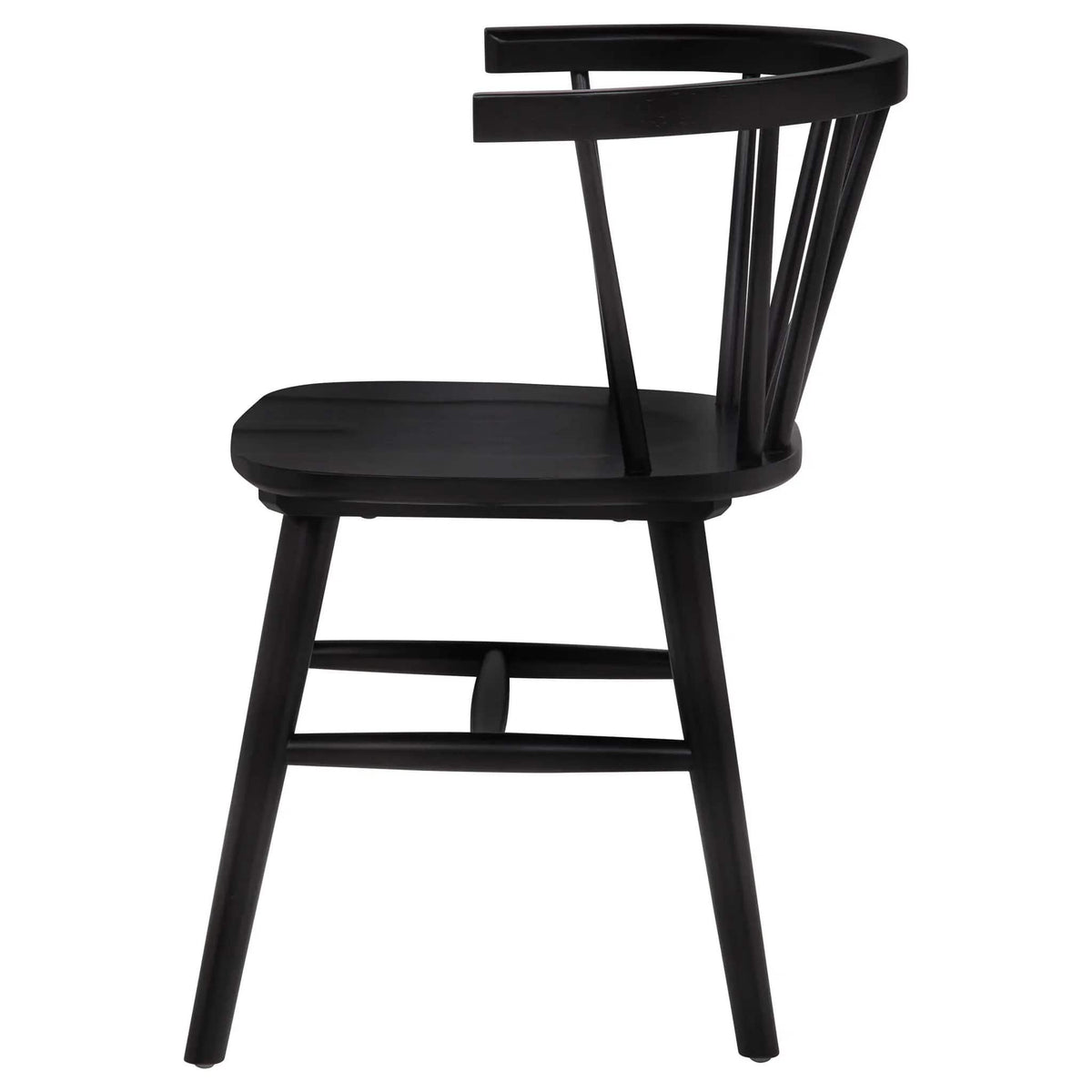 Jeffries Windsor Wood Dining Side Chair Black (Set of 2) | 20.5 x 22.25 x 30 in | Rubberwood & Plywood | Dining Room