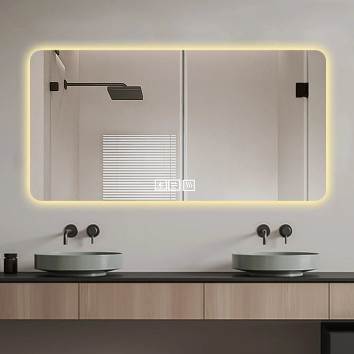 LED Bathroom Mirror | 59 Inch Width | 3 Color Dimmable Backlight | Corrosion Resistant