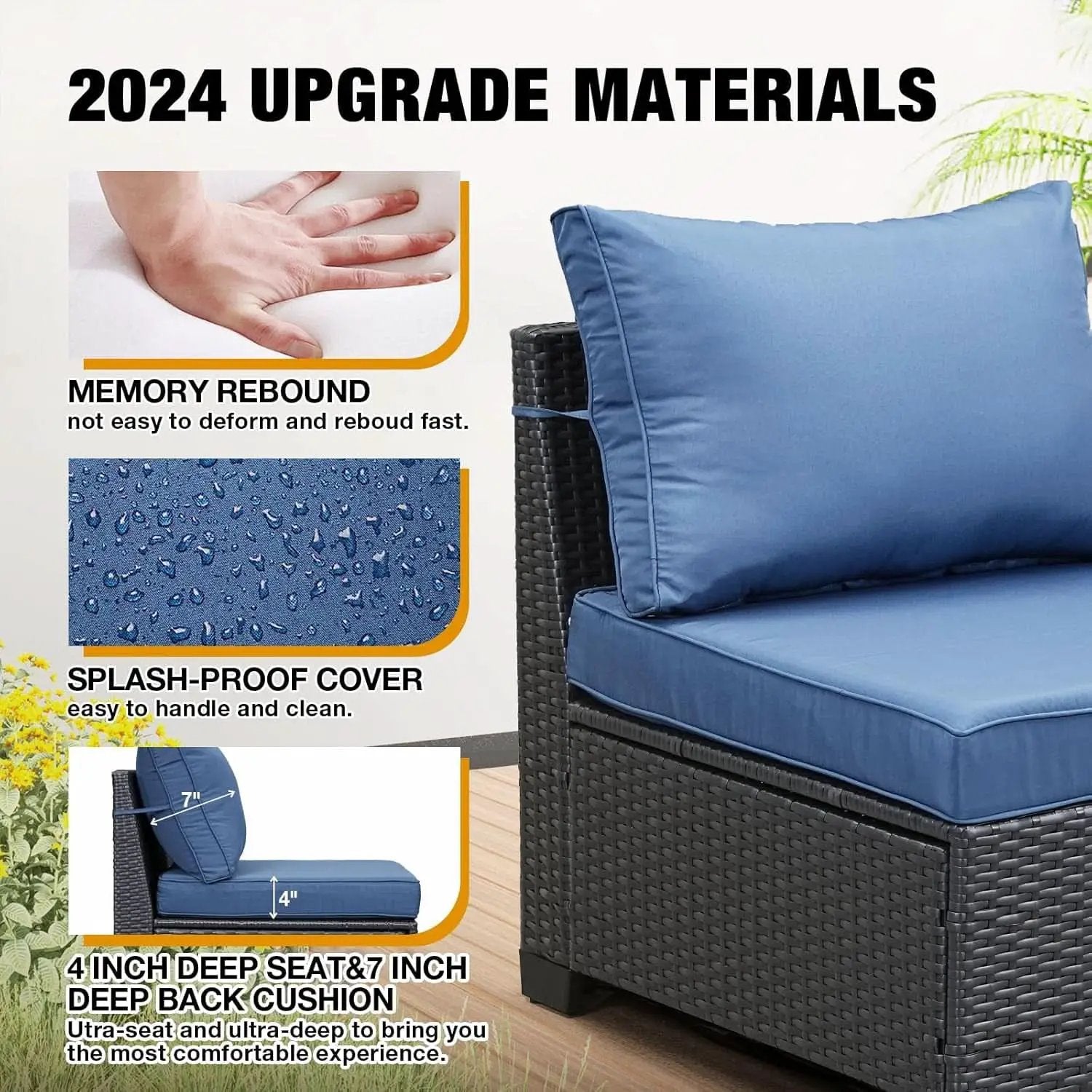 Six Piece All Weather Outdoor Wicker Sectional Sofa Set from PriceLows™