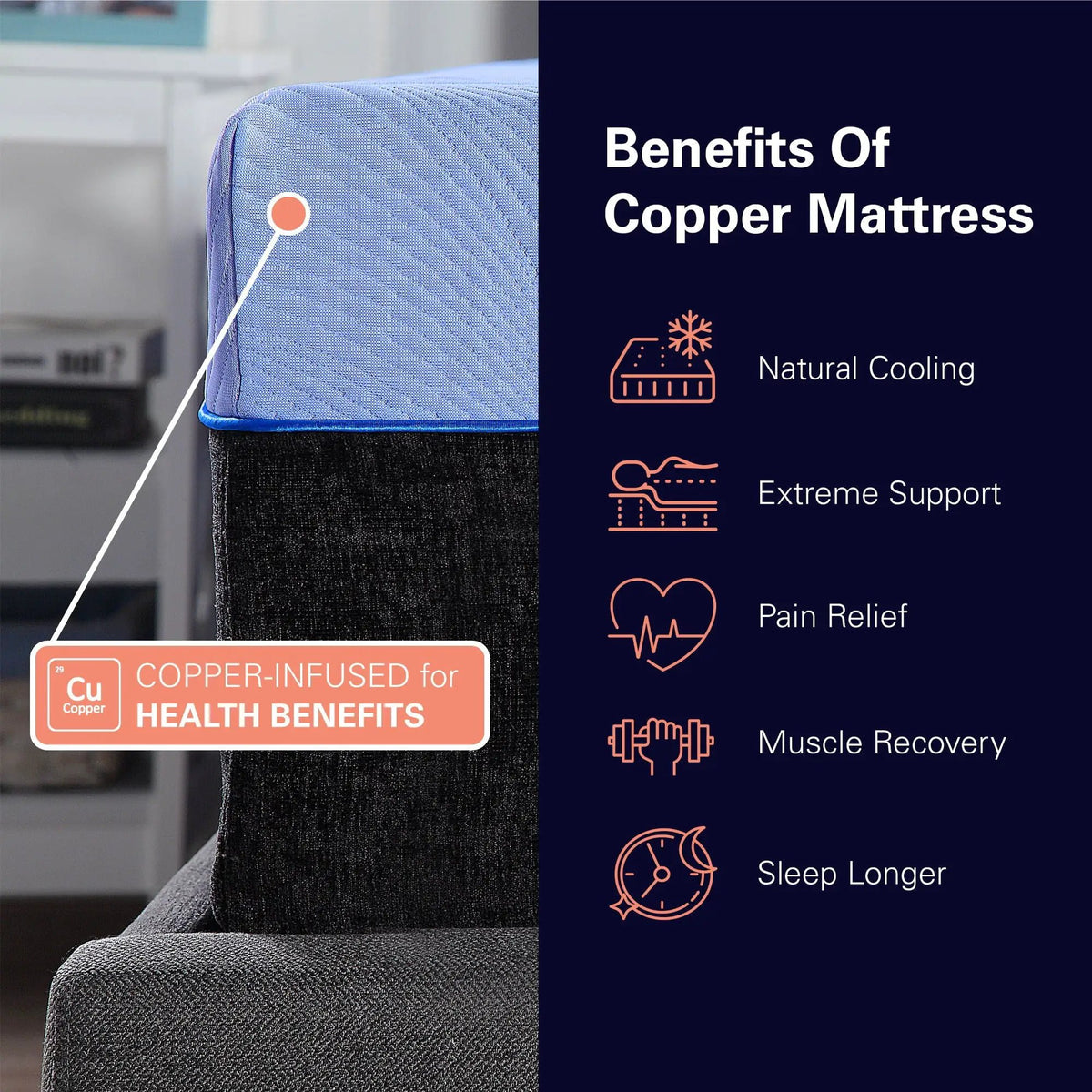 Hybrid Mattress | 12 Inches | Cooling Talalay Latex | Queen