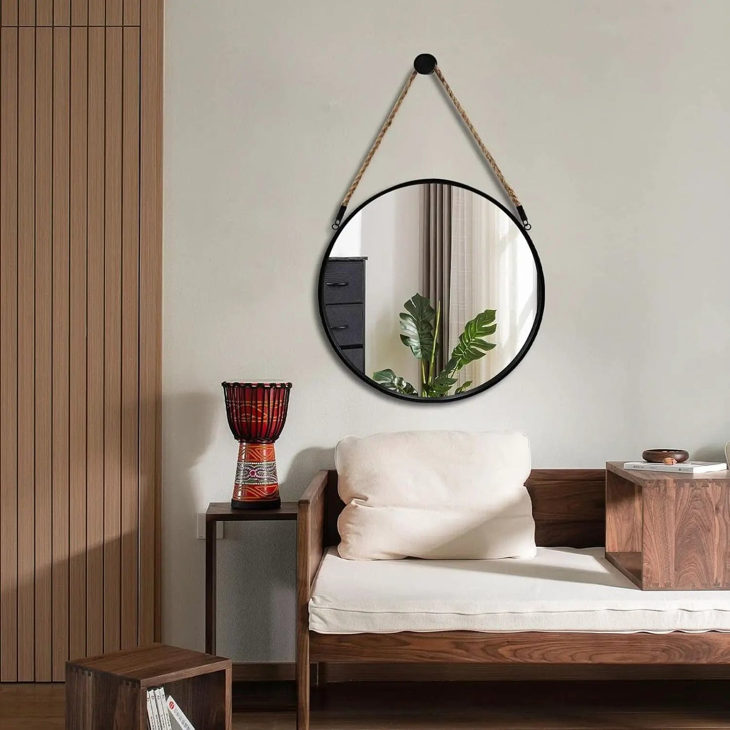 20 Inch Round Hanging Mirror Wall Mounted Classic from PriceLows™
