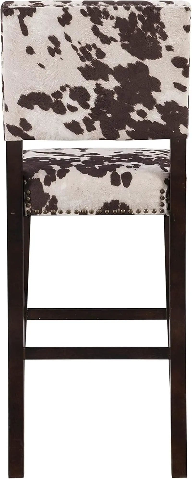Stylish Cowhide Print Bar Stool with Comfortable Padded Seat from PriceLows™