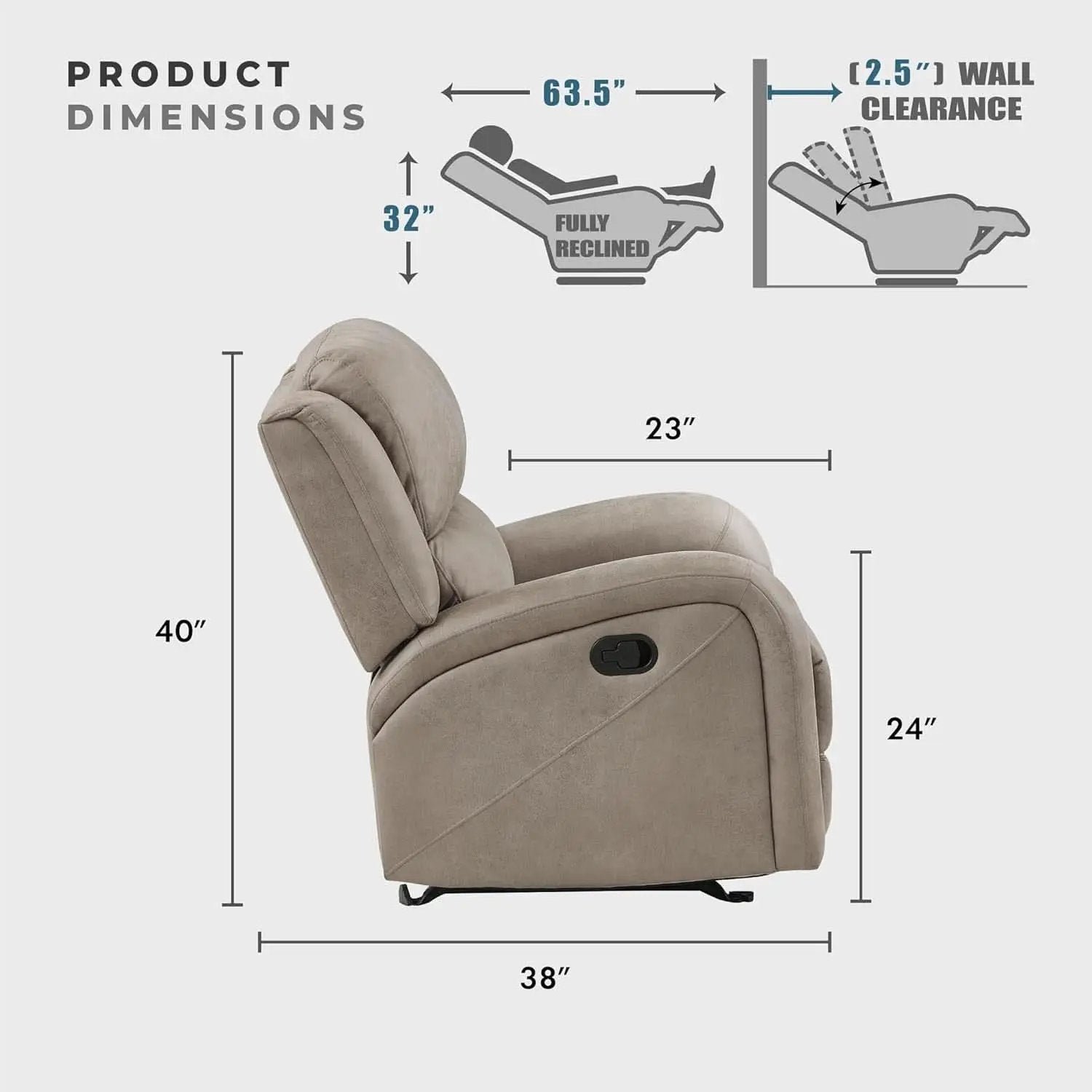 84.5 Inch Brown Recliner Couch Living Sofa Home Theater from PriceLows™