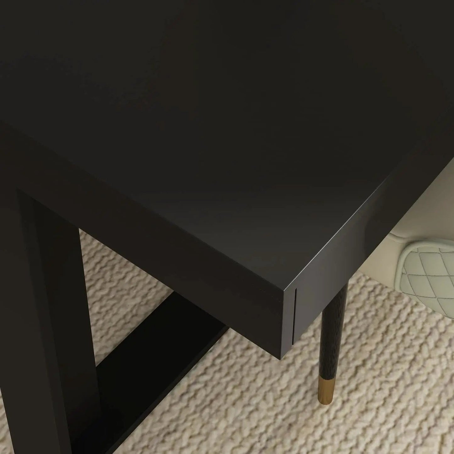 Dining Table 86.6 Inch Rectangular Wood Brown and Black Seats 8 to 10 from PriceLows™