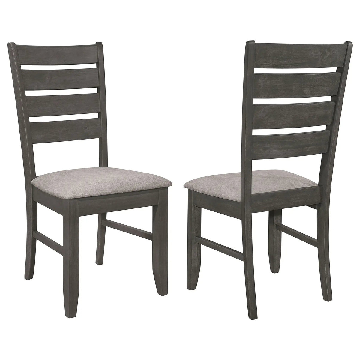 Dalila Wood Dining Side Chair Dark Grey (Set of 2) | 19.25 x 22.25 x 40.25 in | Rubberwood | Dining Room