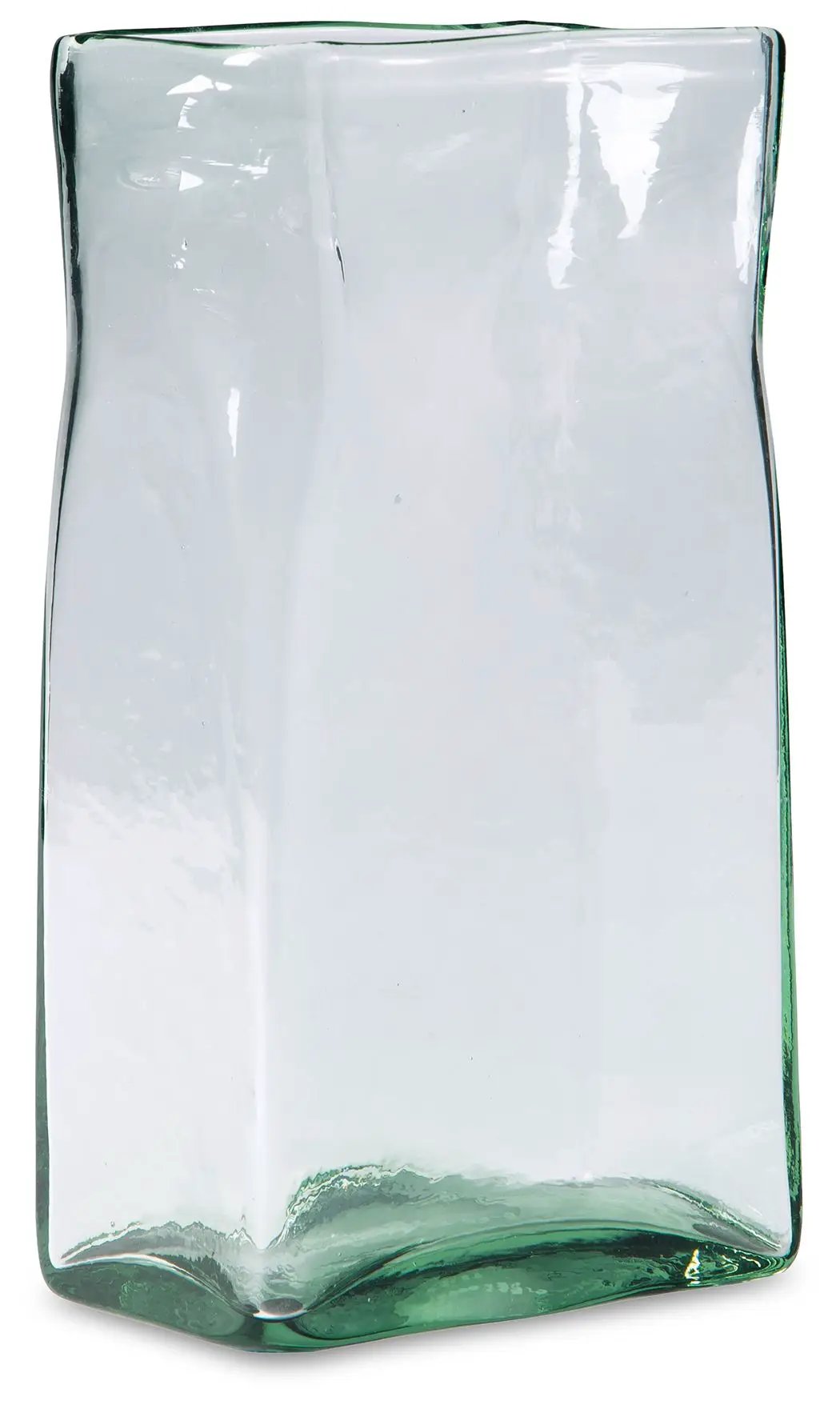 Taylow Transparent Glass Vase | Fluted Wide Opening | Long-Stemmed Blooms | 8 Inch Height