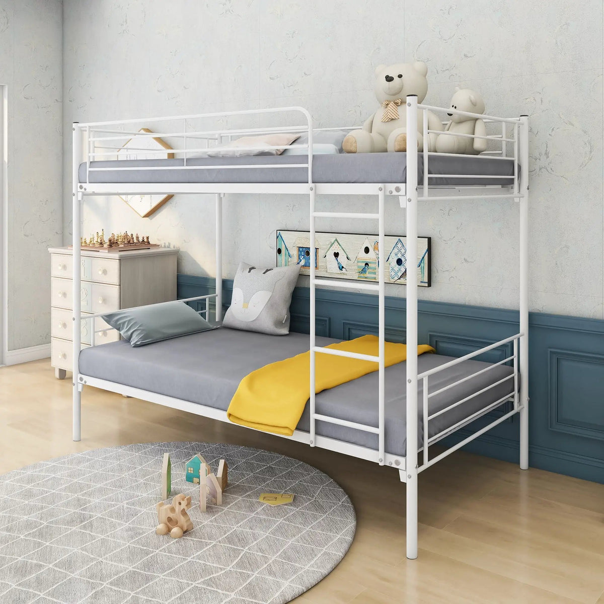 Metal Bunk Bed | Reinforced Steel Frame | Noise Free Design | With Ladder