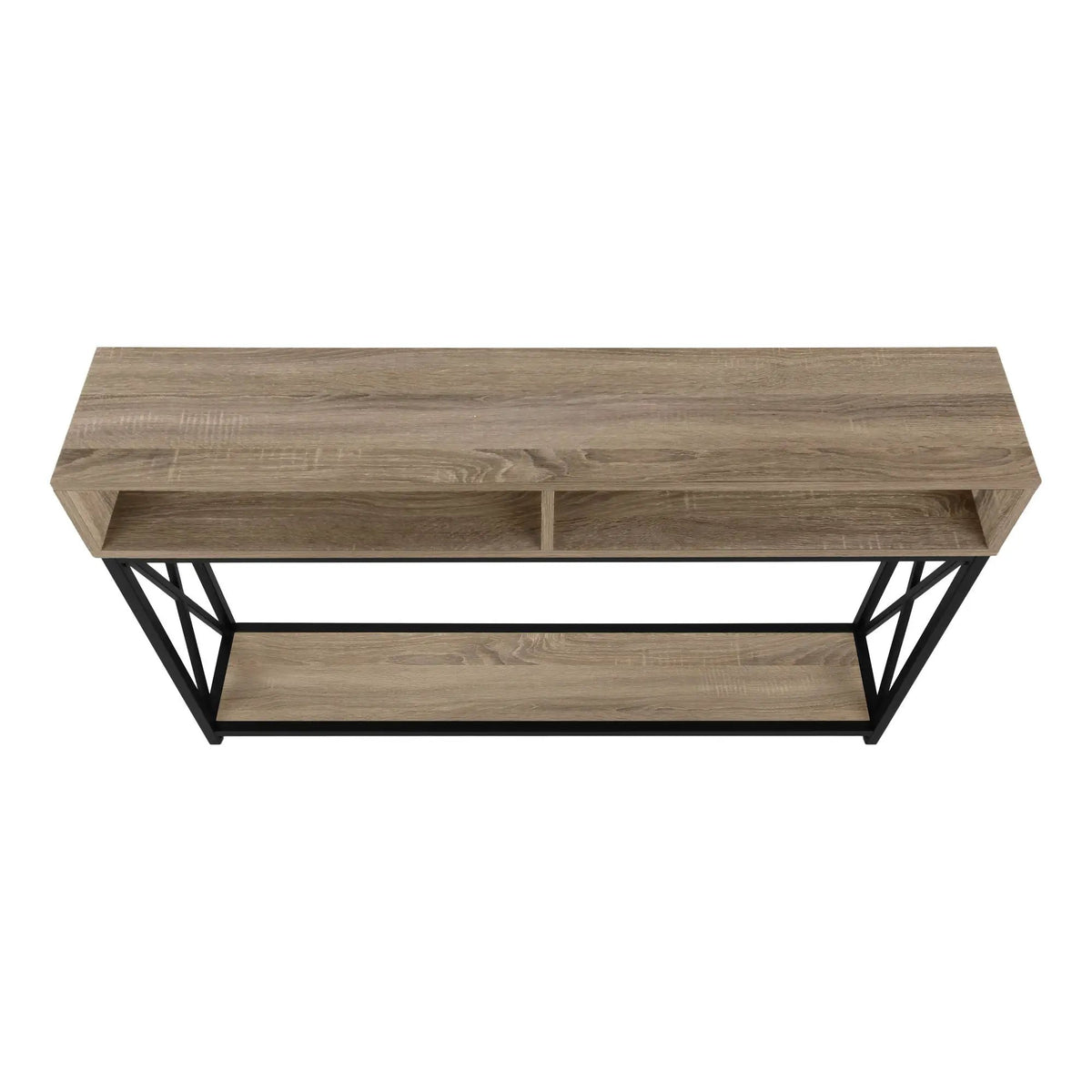 Wood-Look Entryway Console Table | 47.25 Inch Width | Metal X-Frame | Contemporary Design