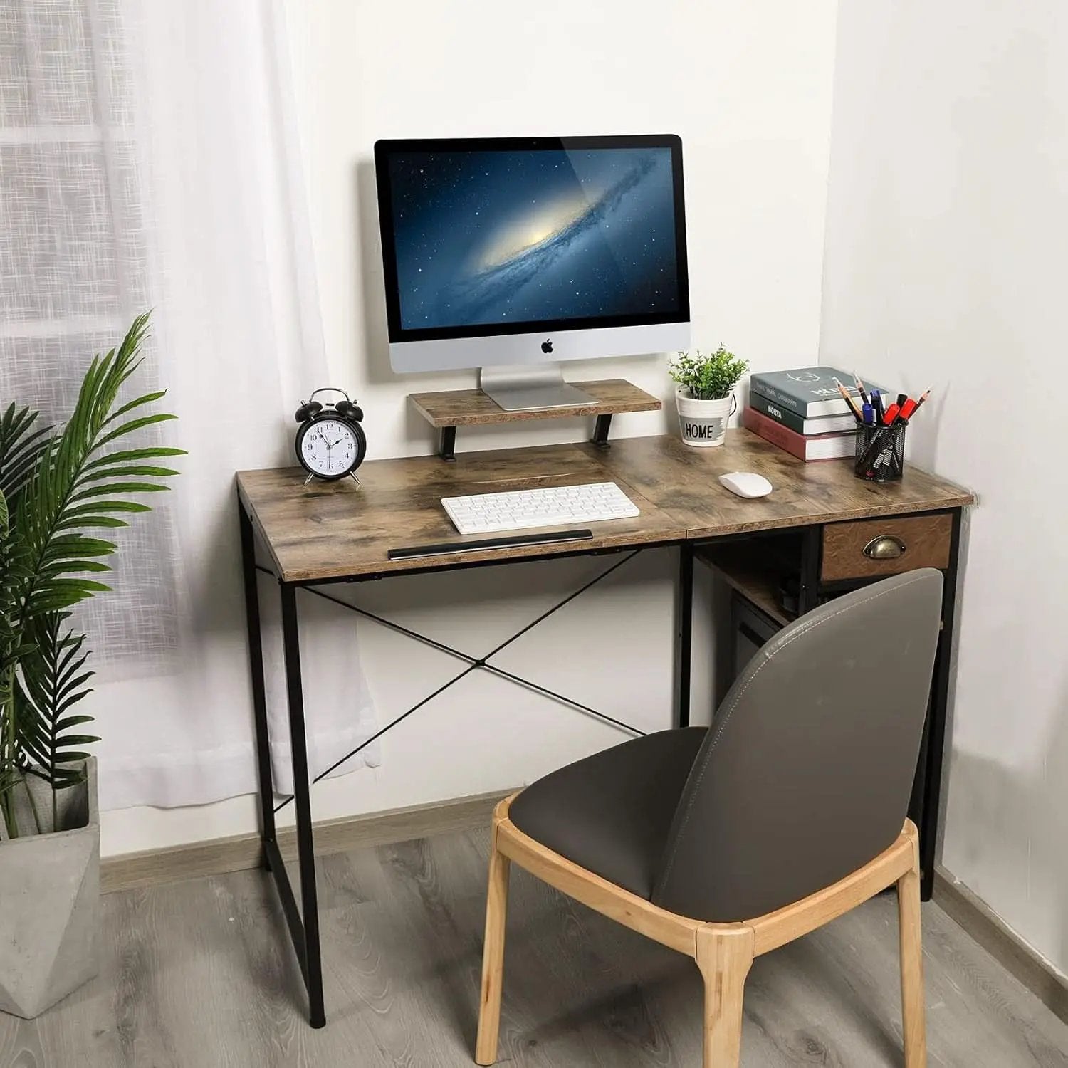 Adjustable Drafting Table with Storage Shelves and Drawer from PriceLows™