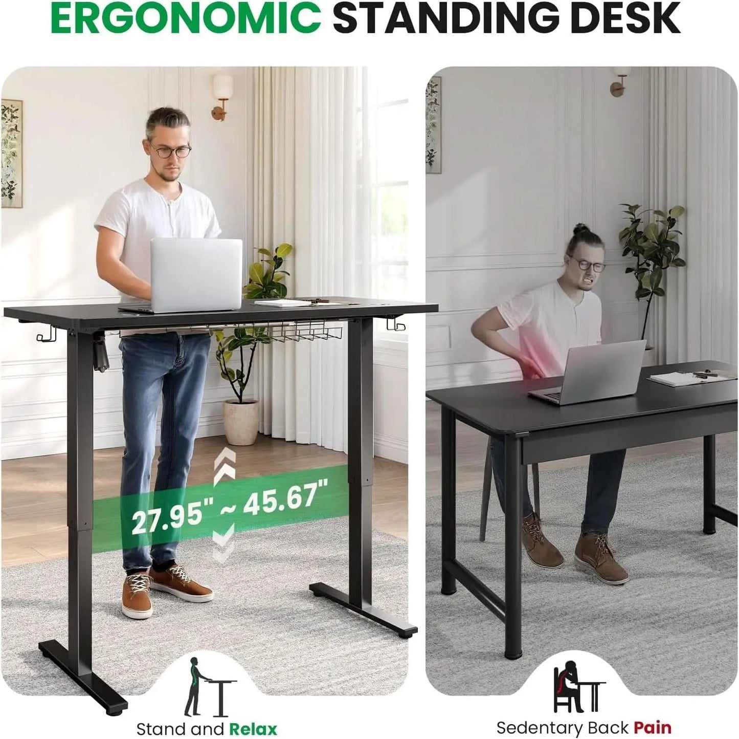 Adjustable Electric Standing Desk with Memory Presets from PriceLows™