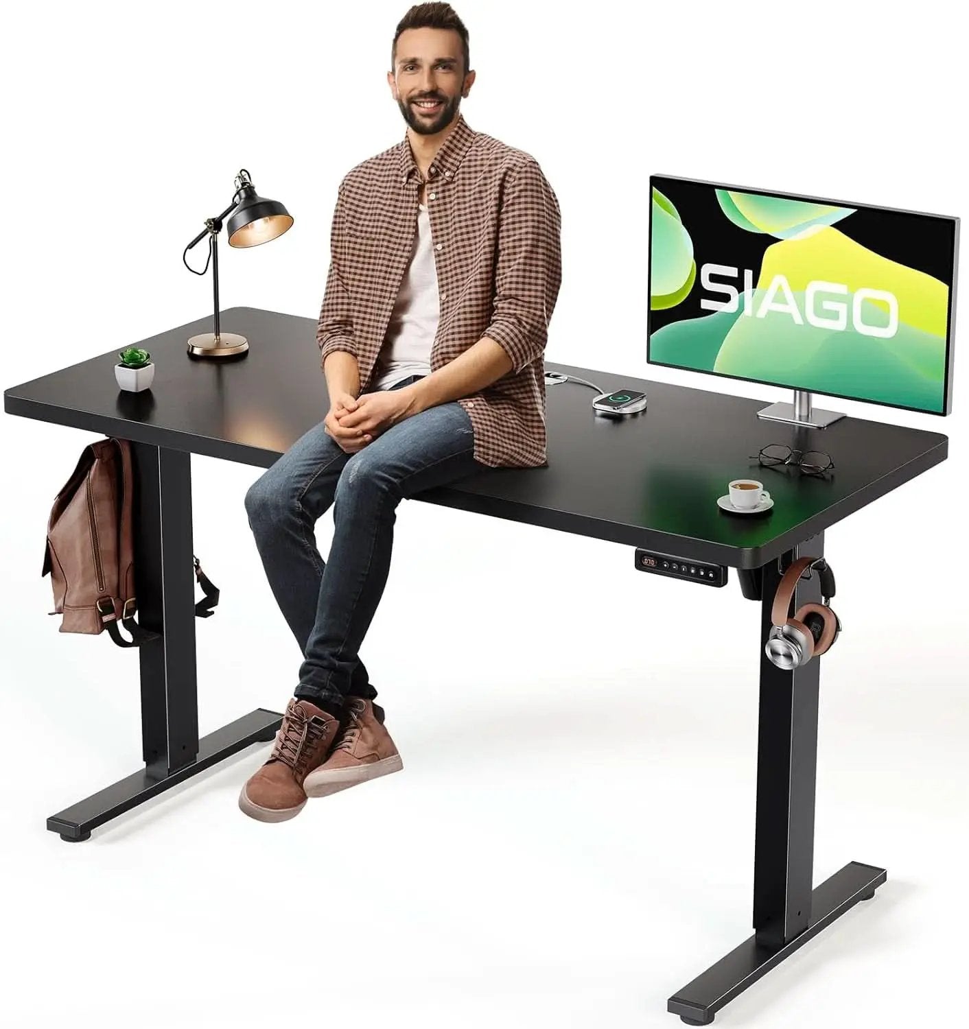 Adjustable Electric Standing Desk with Memory Presets from PriceLows™