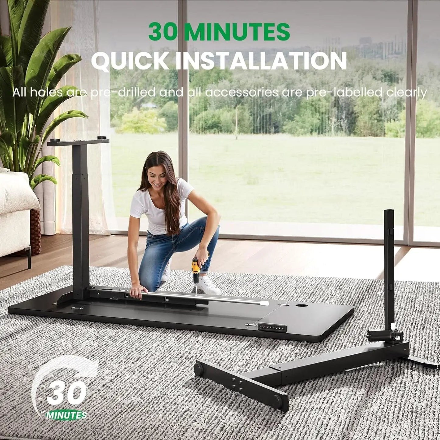 Adjustable Electric Standing Desk with Memory Presets from PriceLows™