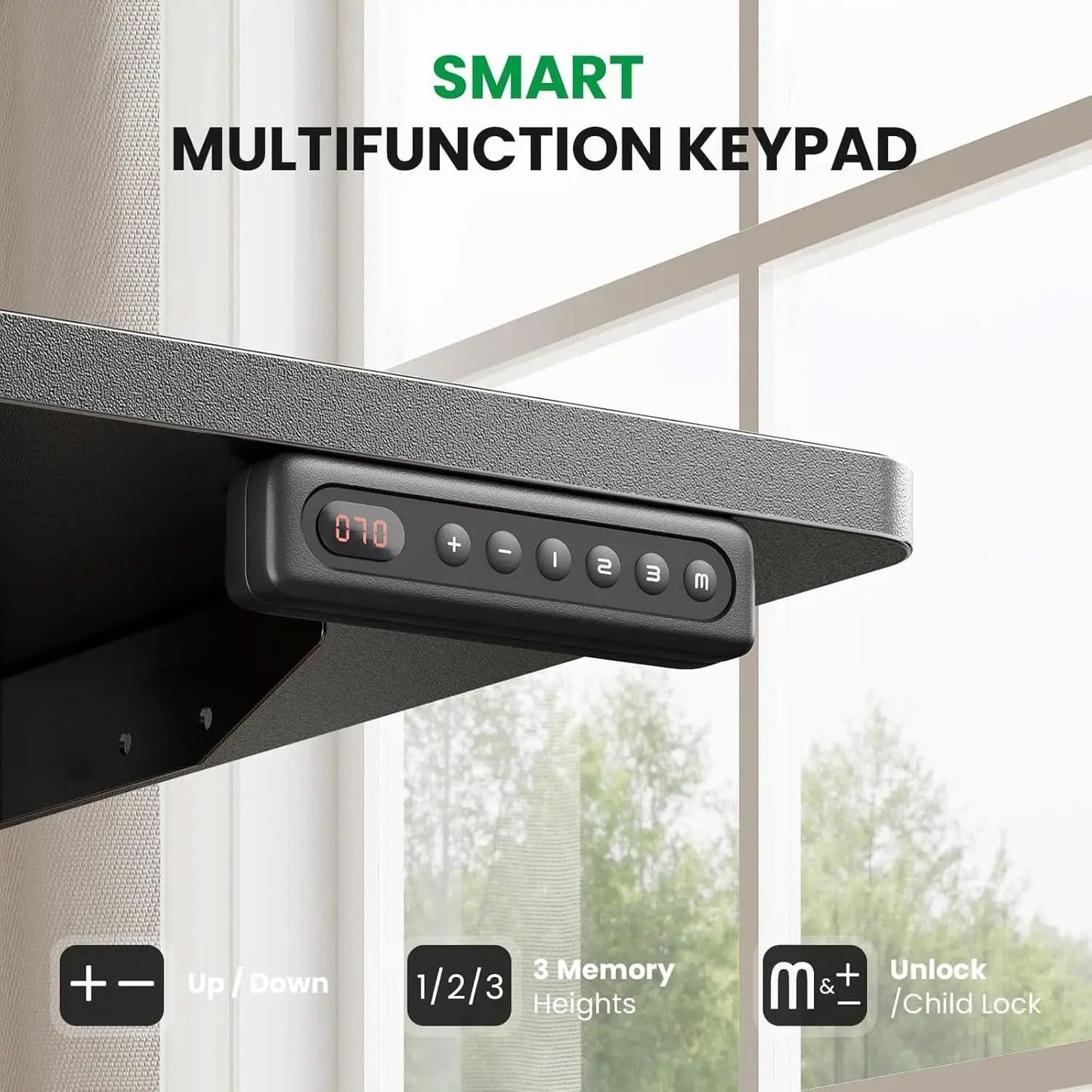 Adjustable Electric Standing Desk with Memory Presets from PriceLows™