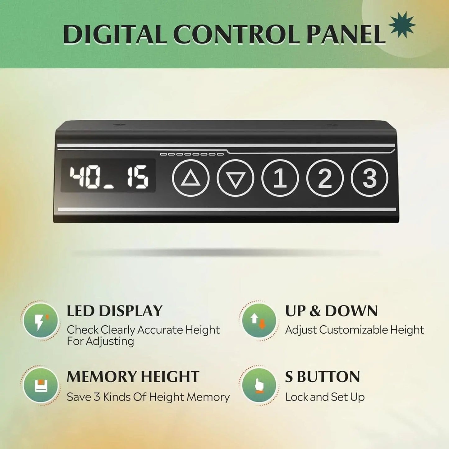 Adjustable Height Electric Standing Desk with Memory Settings from PriceLows™
